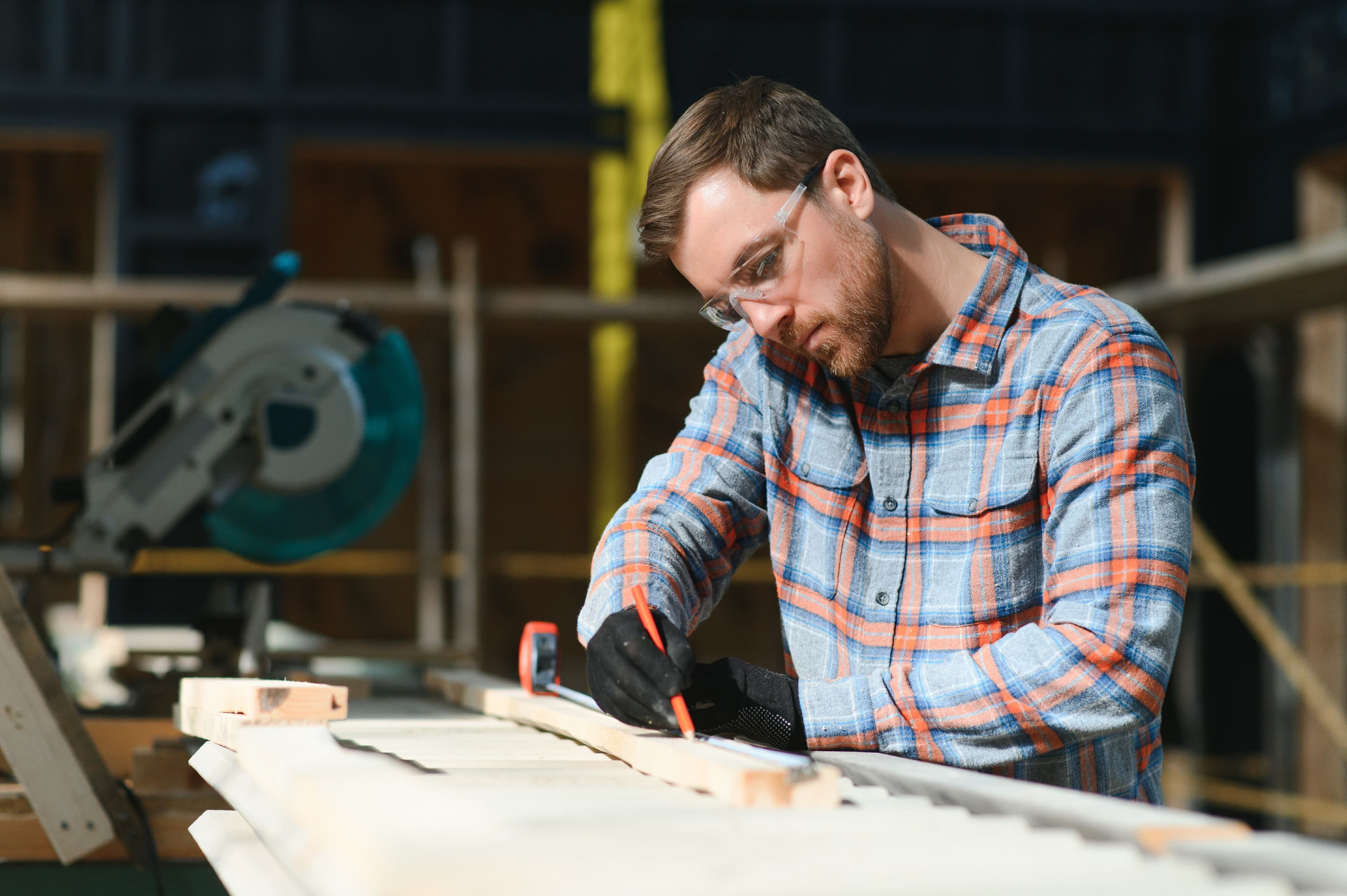 Lloyd’s Cabinet Shop founder, Lloyd, working on a cabinet project in the shop