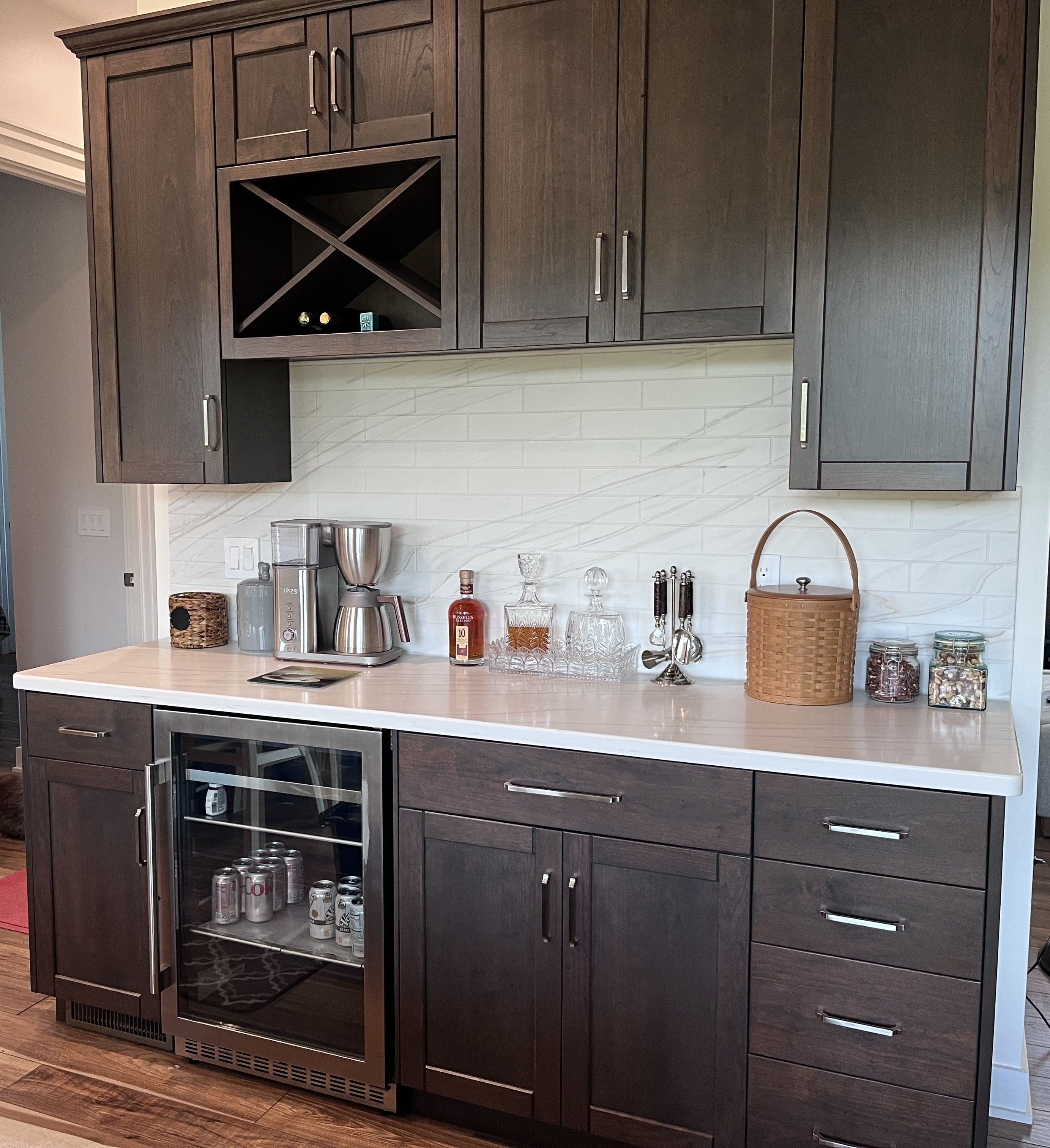 Lloyd’s Cabinet Shop founder, Lloyd, working on a cabinet project in the shop